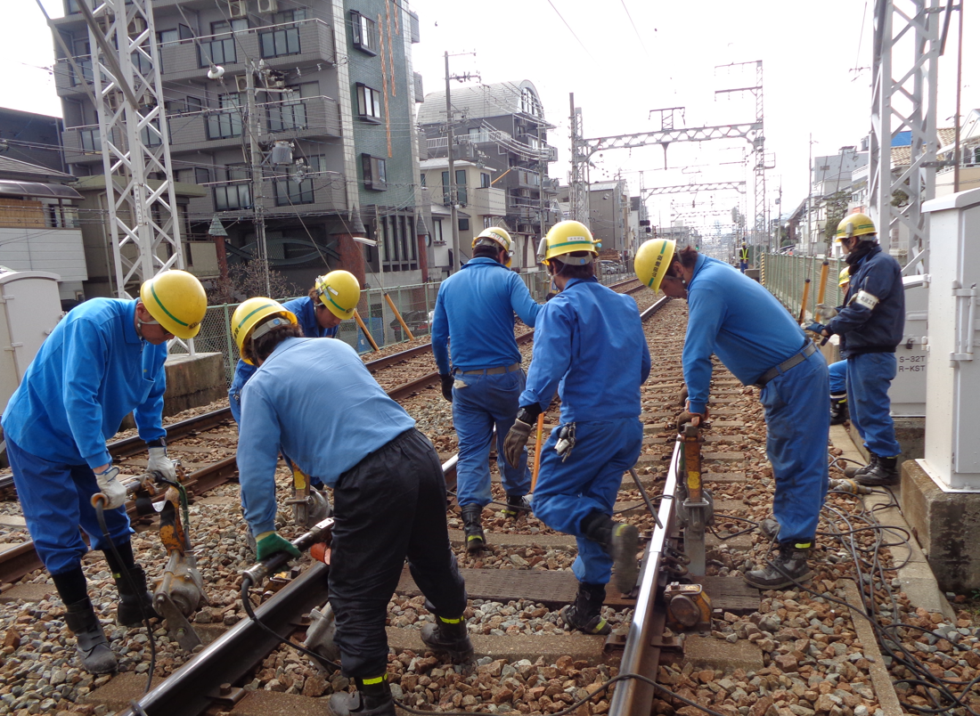 軌道工事現場